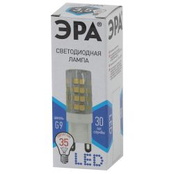 Лампа светодиодная ЭРА STD LED JCD-3,5W-CER-840-G9 3,5Вт керамика капсула нейтральный белый свет G9 | Лампы cветодиодные Капсульные (G4, G9)