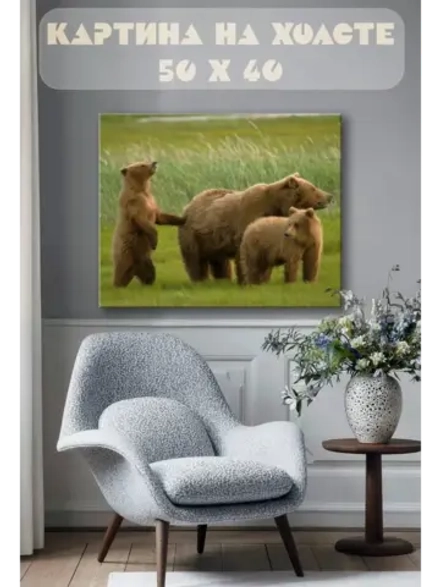 Картина на стену 40 X 50 Медведи
