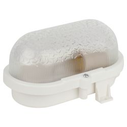 Светильник ЭРА НБП 01-60-012 с ободком Евро пластик / стекло IP53 E27 max 60Вт 185х120х110 овал белый | Светильники ЖКХ РБ