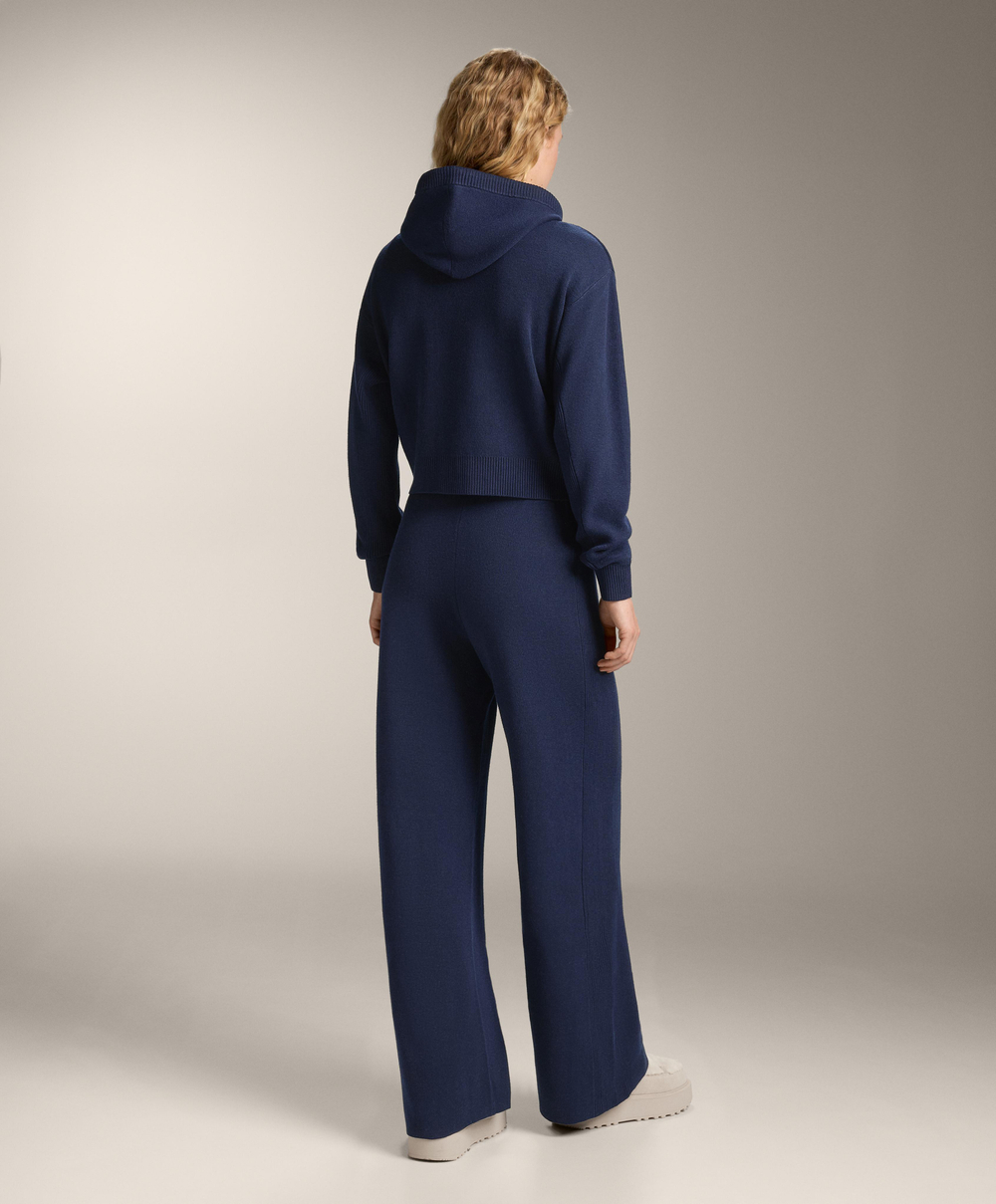 OYSHO Прямые брюки с резинкой по бокам, синий