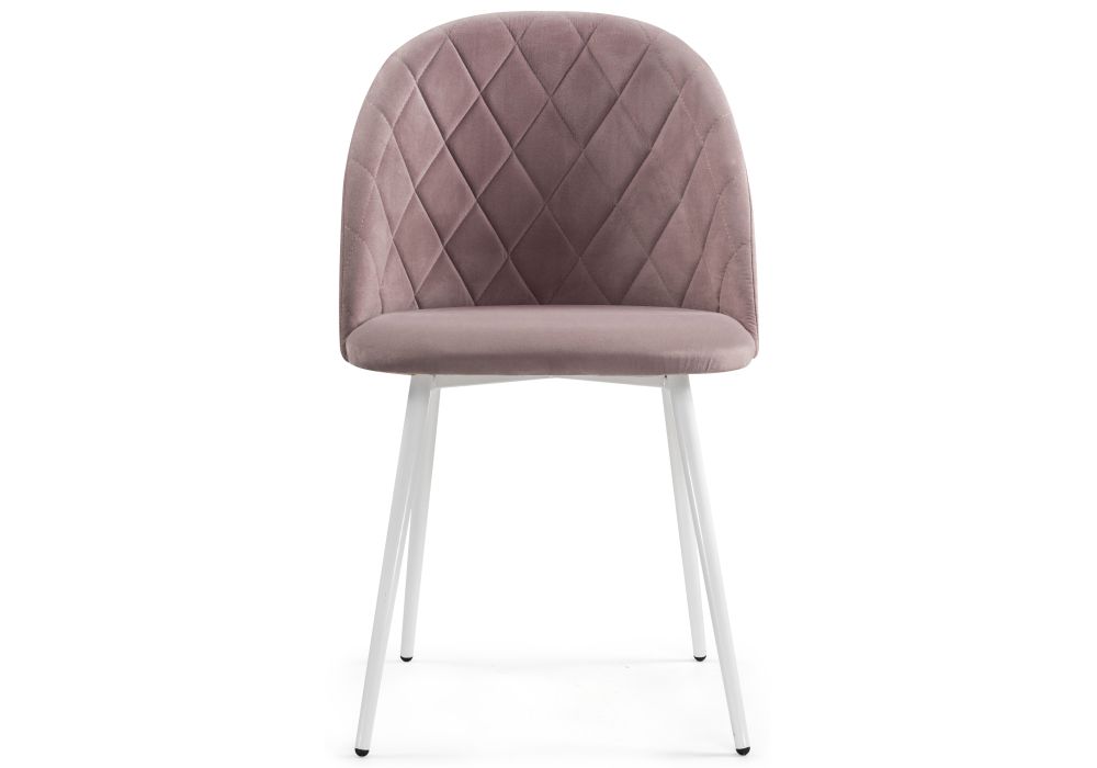 Стул на металлокаркасе Зест микровелюр розовый / белый глянец