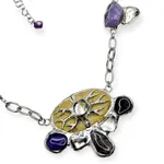 Колье Reglow Lab mycelium Mc-Ch-1 аметист галька горный хрусталь