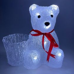 Светодиодная новогодняя фигура ЭРА ENIOF - 12 Медвежонок с корзинкой