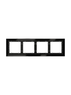 Рамка 4-м S70 стеклян. черн. Voltum VLS110408