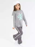 Серый костюм оверсайз для девочки