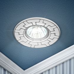 Светильник встраиваемый штампованный ЭРА ST5 CH/WH под лампу MR16 GU5.3 белый/хром