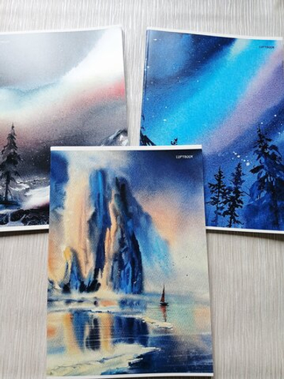 Тетрадь 64 листа А4. "Северное Сияние", общая, в клетку. Формат А4 (296*203 мм). Арт.120036. Без полей. Комплект 3 шт.