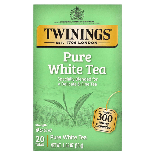 Twinings, Чистый белый чай, 20 чайных пакетиков, 30 г (1,06 унции)