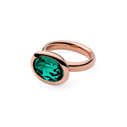 Кольцо Qudo Tivola Emerald 16.5 мм 631583/16.5 G/RG цвет зеленый, золотой
