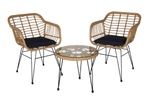 Набор мебели Garden Story Адриан Мини (2 Стул Garden Storyа+стол Ø52см, каркас черный, ротанг беж.)