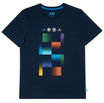 Футболка для мальчика теннисная Australian Open Grand Slam - небесный