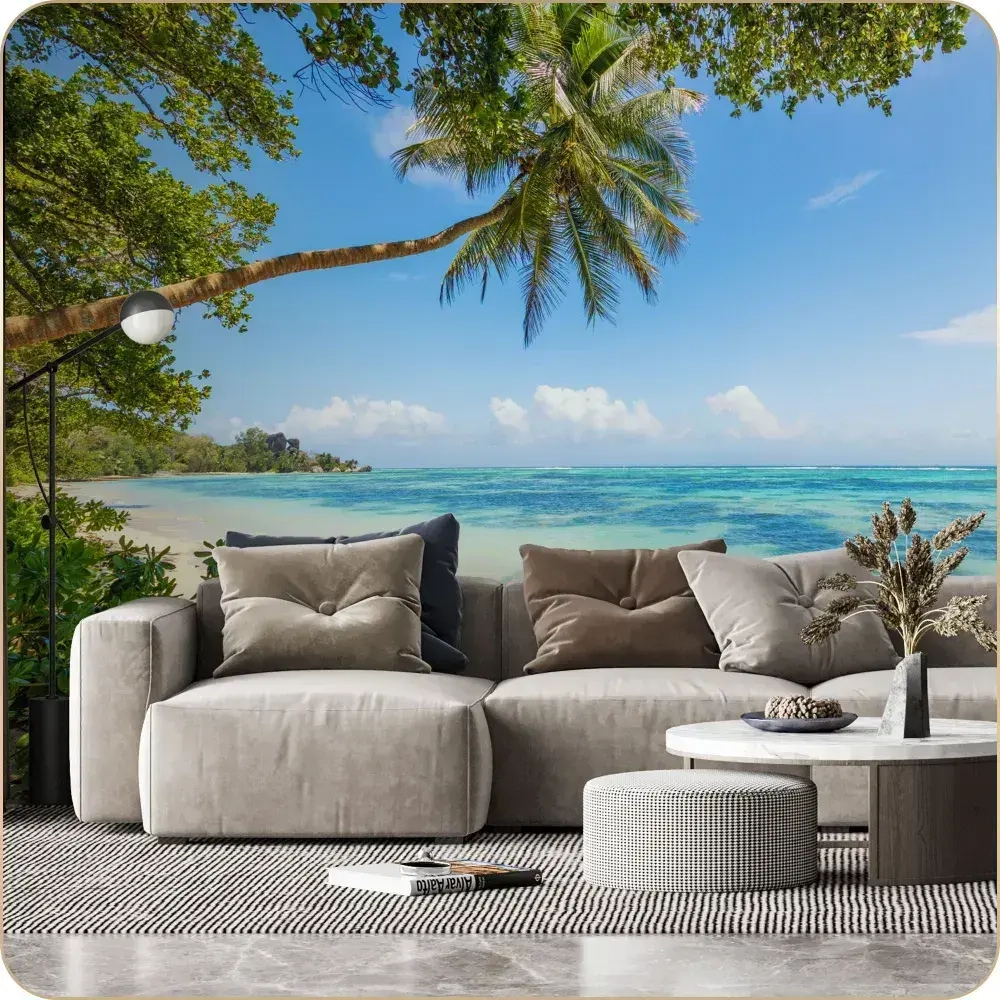 Фотообои 3D Природа Пальмы в спальню, в гостиную, на кухню 300х250