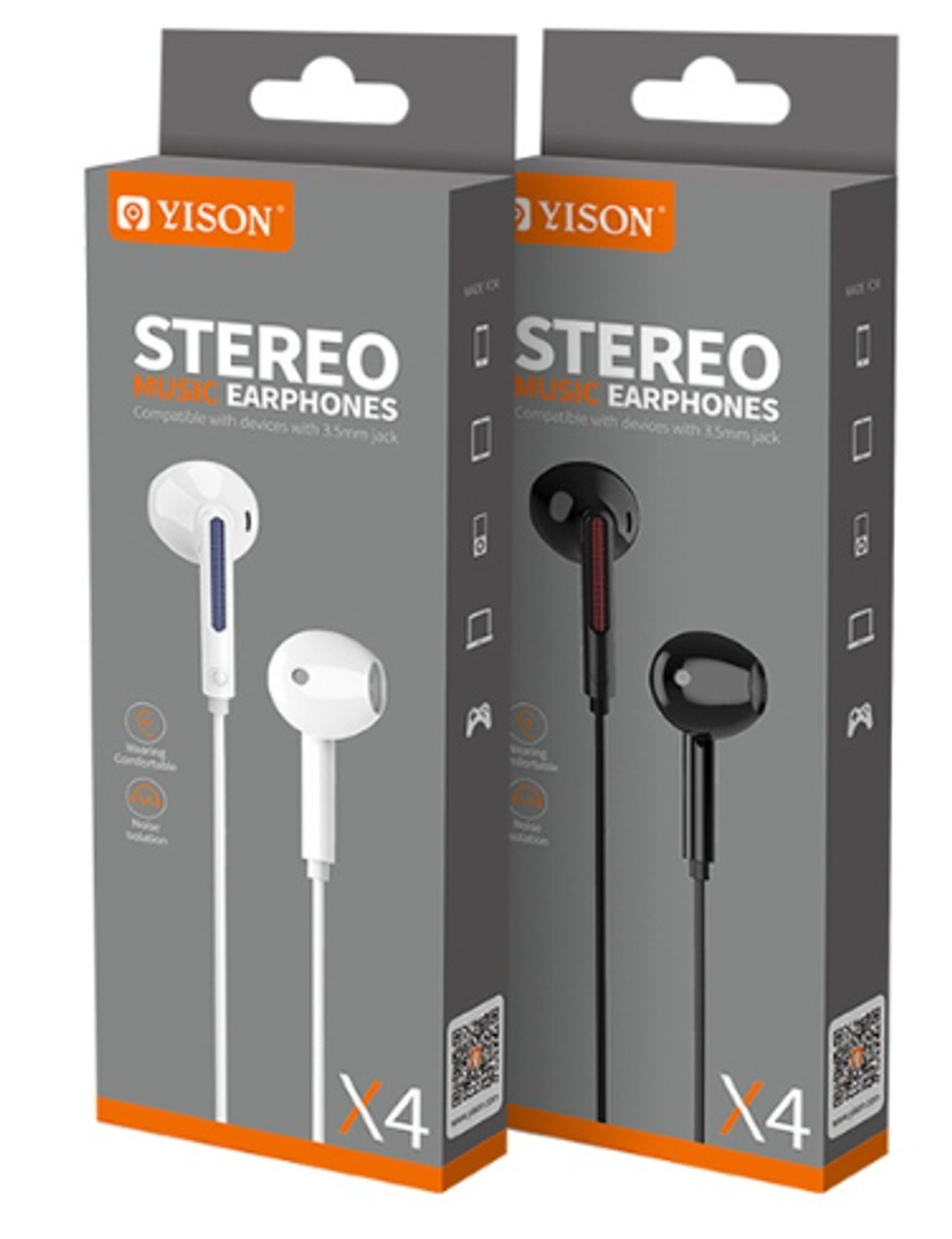 Проводная стерео-гарнитура YISON X4 3.5mm (белый)