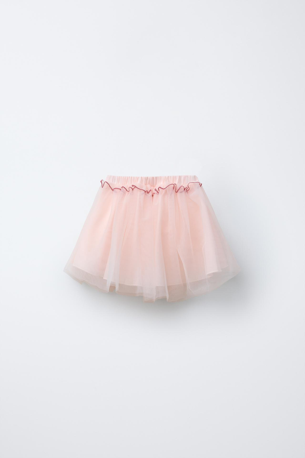 ZARA ЮБКА ИЗ ПОЛУПРОЗРАЧНОЙ ТКАНИ, СВЕТЛО-РОЗОВЫЙ