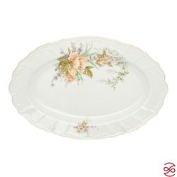 Блюдо овальное Bernadotte Зеленый цветок 36 см