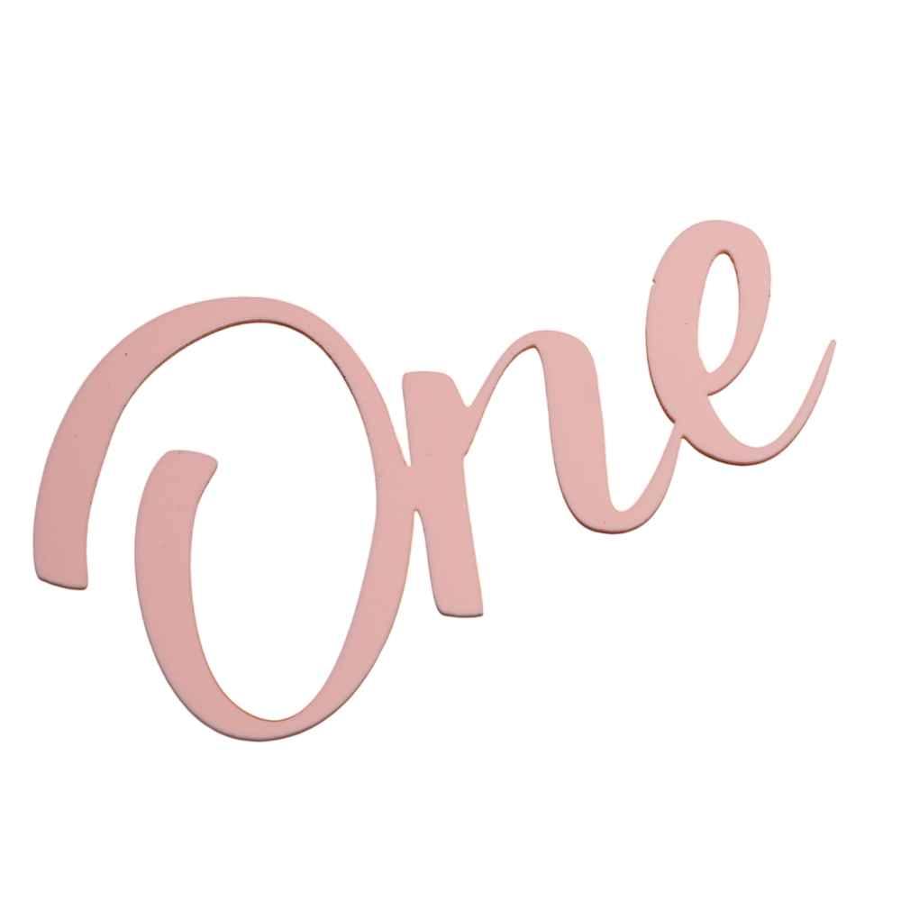 Топпер без шпажки "One" розовый 8*5 см