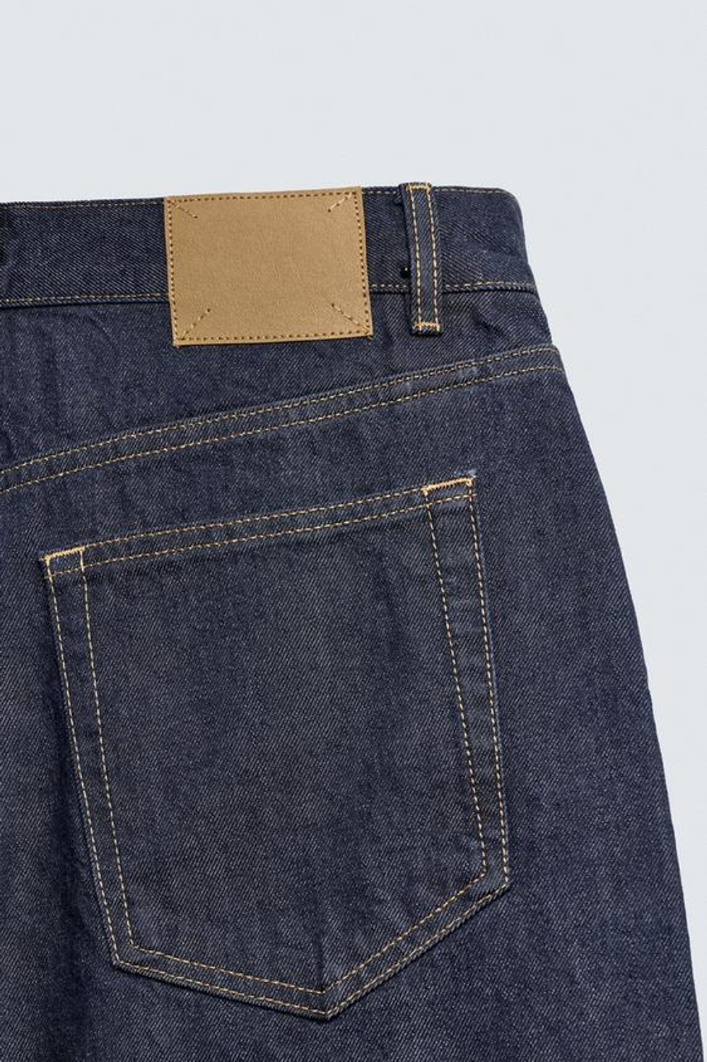 ZARA ДЖИНСЫ STRAIGHT ДЛИНОЙ ДО ЩИКОЛОТКИ SELVEDGE, СИНИЙ