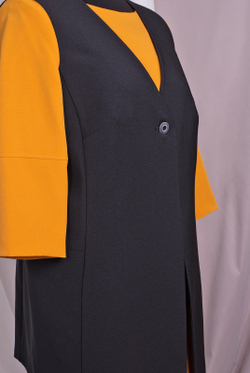 Удлинённый жилет 2980АЕ, черный #70Ч062980АЕ