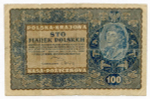 Банкнота Польша 100 марок 1919 год № 492098. F