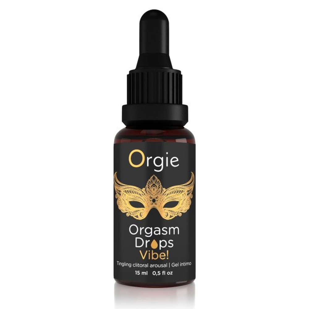 Возбуждающий съедобный гель для клитора Orgie Orgasm Drops Vibe!, 15 мл