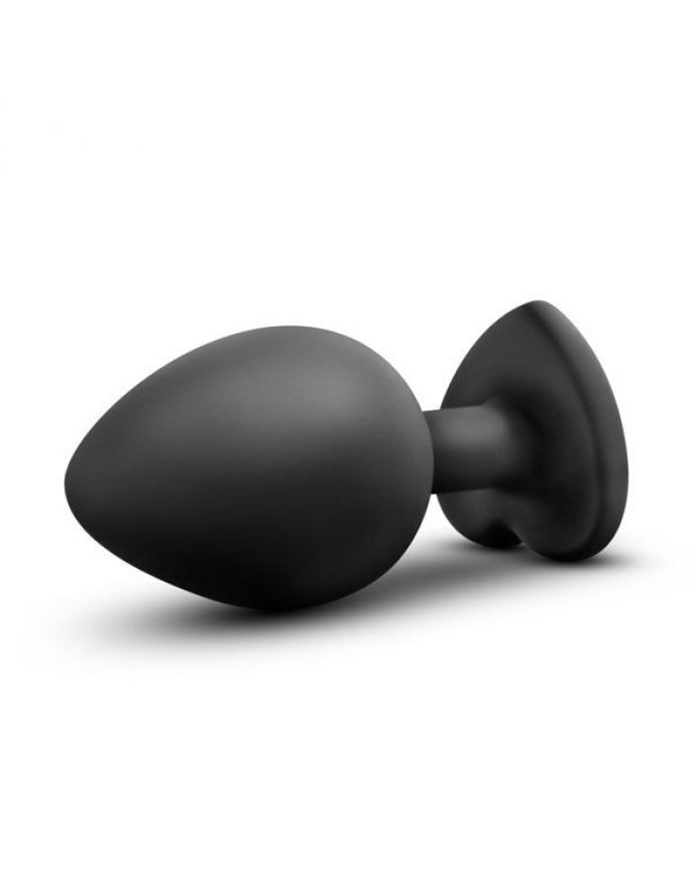 Черная анальная втулка с прозрачным кристаллом Bling Plug Medium - 8,2 см. (Цвет: черный)