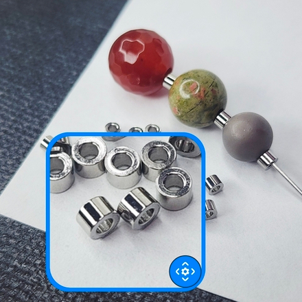 Бусина цилиндр, разделительная, сталь, 3×2мм, проставочная бусина