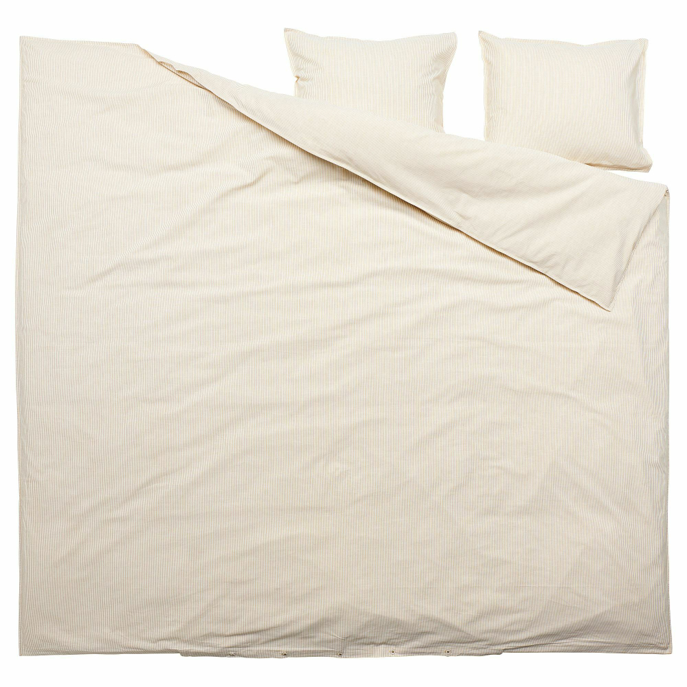 Комплект постельного белья IKEA BERGPALM (БЕРГПАЛМ), Двуспальный, Бежевый, 240x220, 50x80 см