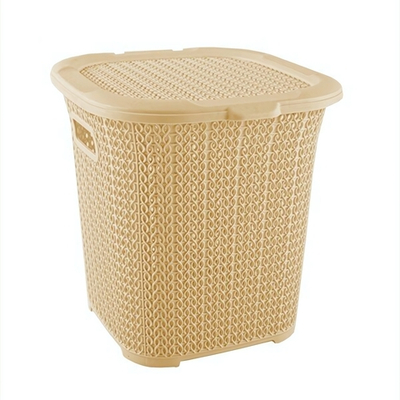 Многофункциональная корзина вязанный узор 15 лт бежевый