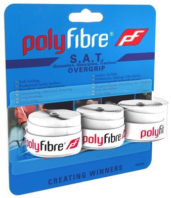 Теннисные намотки Polyfibre S.A.T. Overgrip 3P - белый
