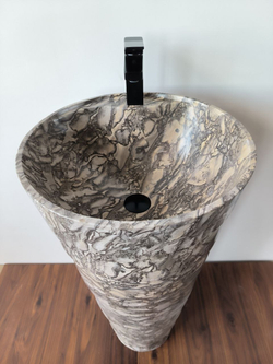 Раковина напольная из мрамора Pedestal Doreng Spiral MN-03221 (45*45*90 см)