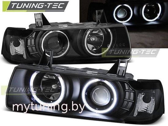 Передние фары Bmw 3 E36 angel eyes ccfl black