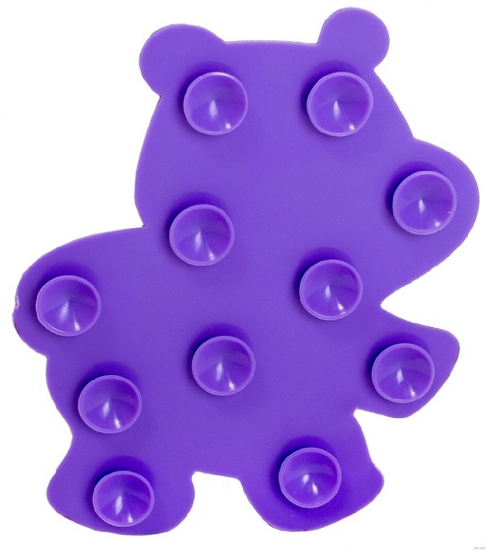 1562688 Мини-коврик для ванны «Бегемотик», 12×13 см, цвет фиолетовый