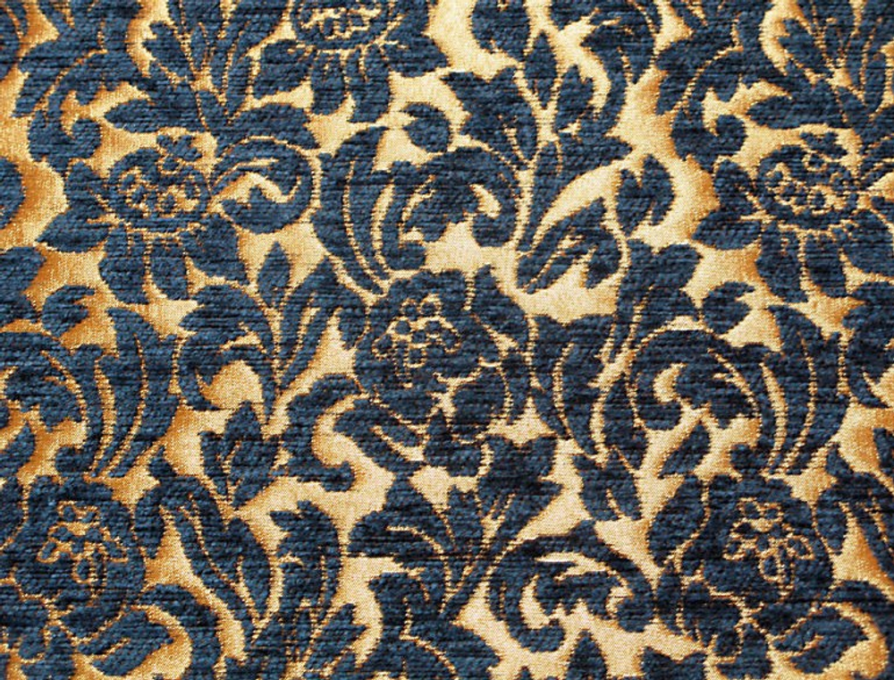 Шенилл Бланк цветы синий