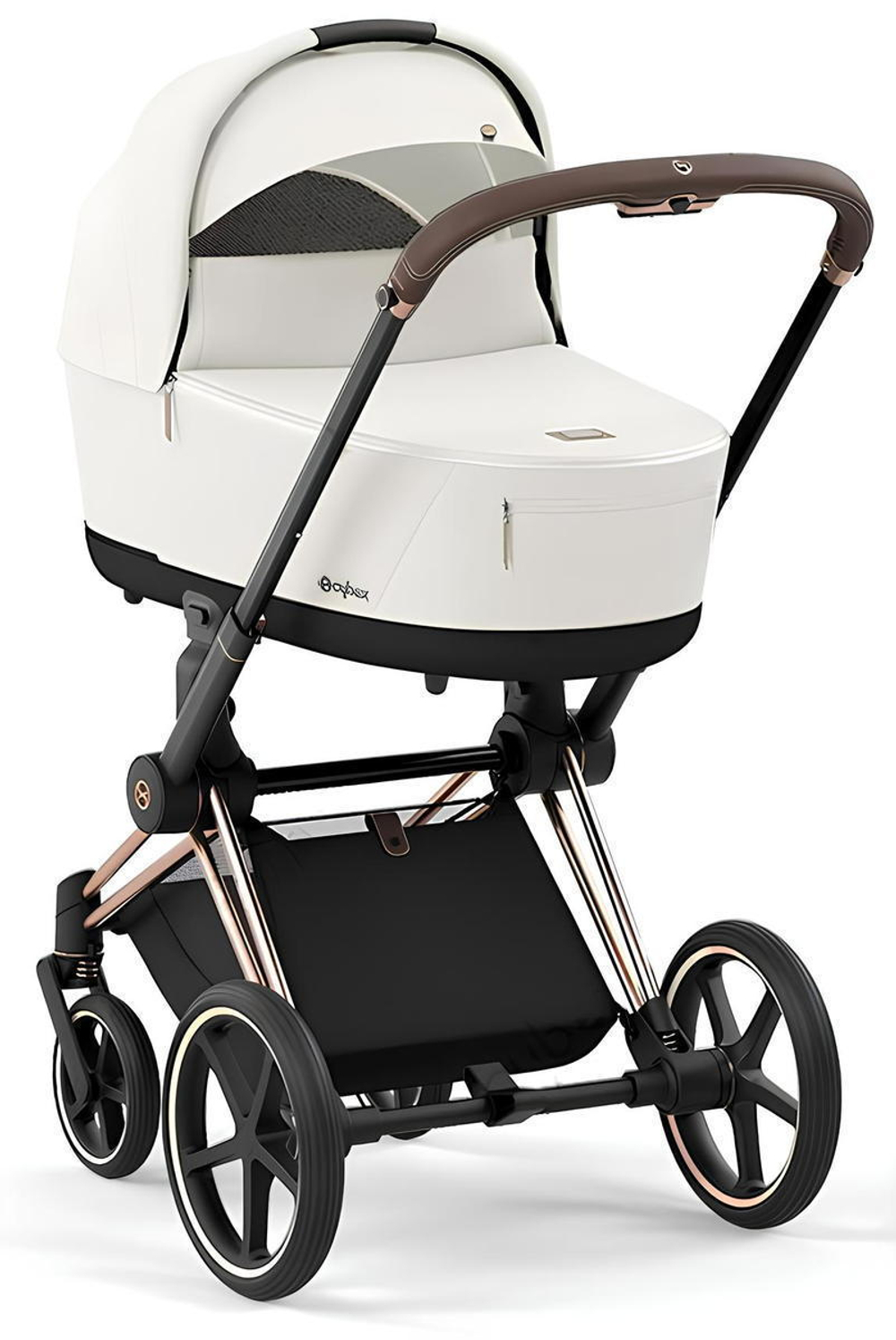 Коляска 3 в 1 Cybex Priam IV Rosegold complete и автокресло Aton S2 i-Size Lava Grey Off White