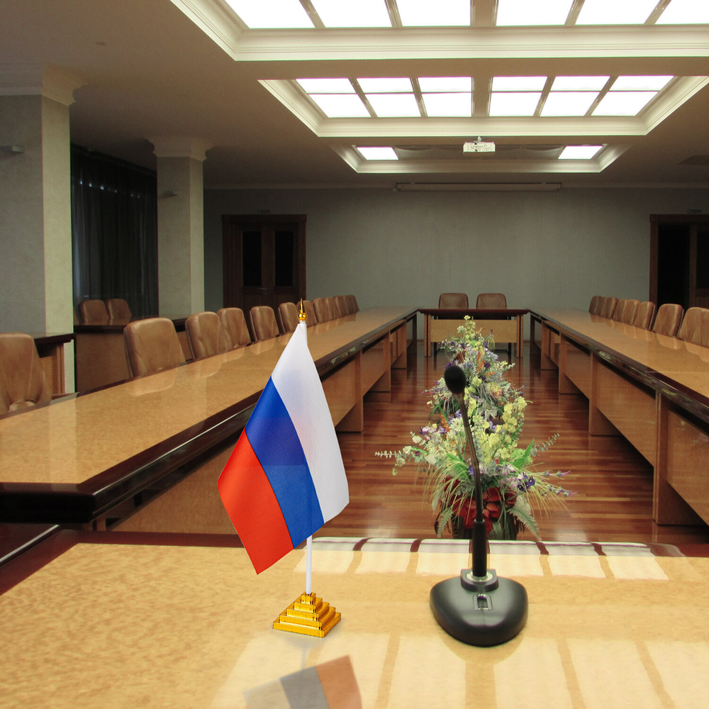 Флаг России настольный 14х21 см без герба BRAUBERG/STAFF 5501 (12 штук в упаковке)
