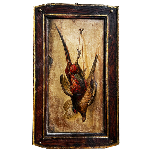 Н/х. Фазаны. Охотничьи трофеи. Копия с работы Магуайр Х. Фанера, печать. Ок. 1900 г.