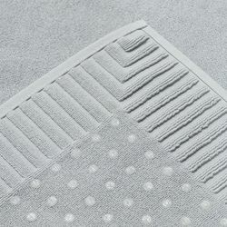 Коврик для ванной с фактурным бортиком светло-серого цвета из коллекции Essential, 50x80 см