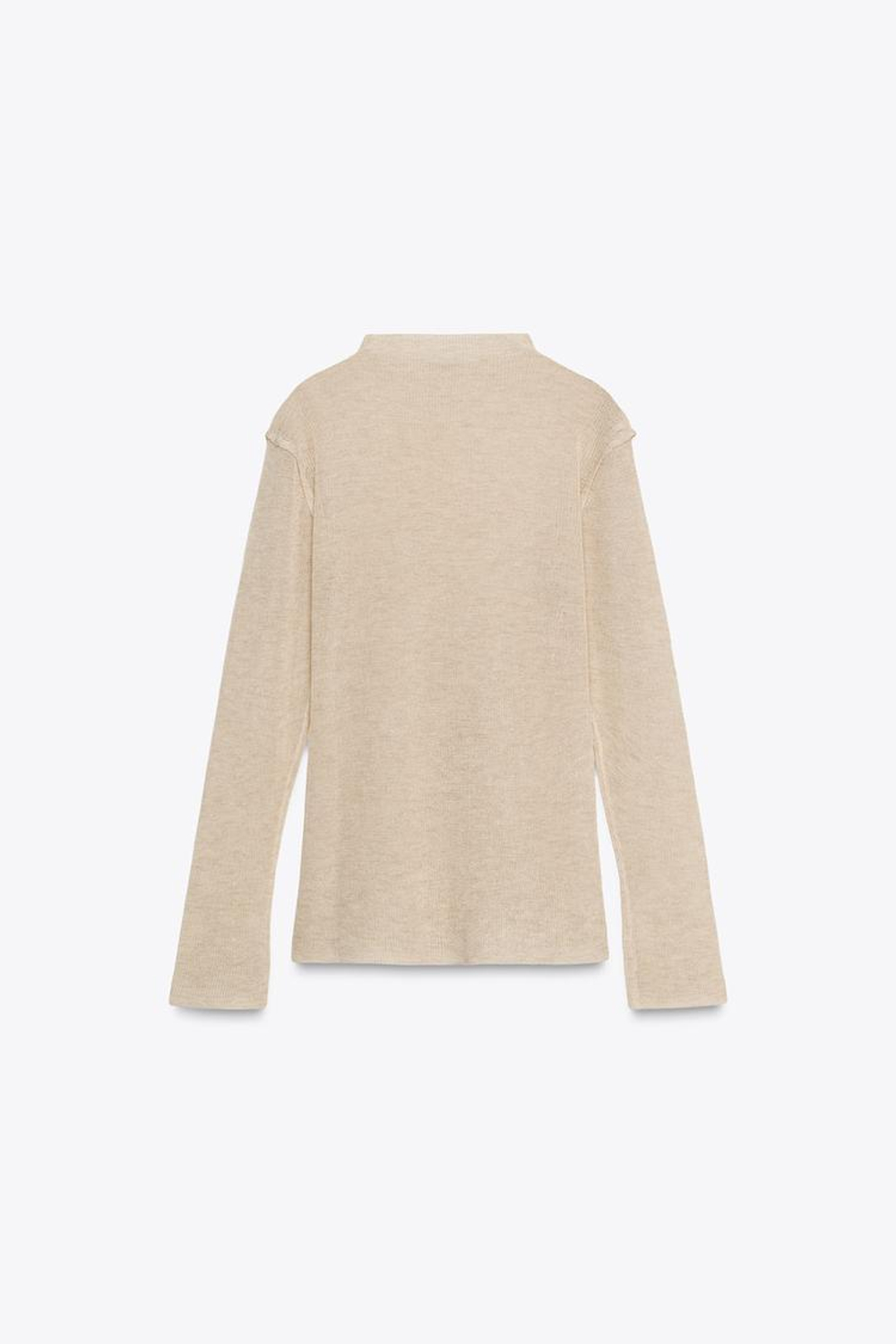ZARA ТРИКОТАЖНЫЙ СВИТЕР С ВОРОТНИКОМ «ПЕРКИНС», ПЕСОЧНЫЙ