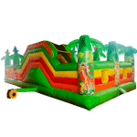 Коммерческий надувной батут "Джунгли" с горкой, 10*5*3 м