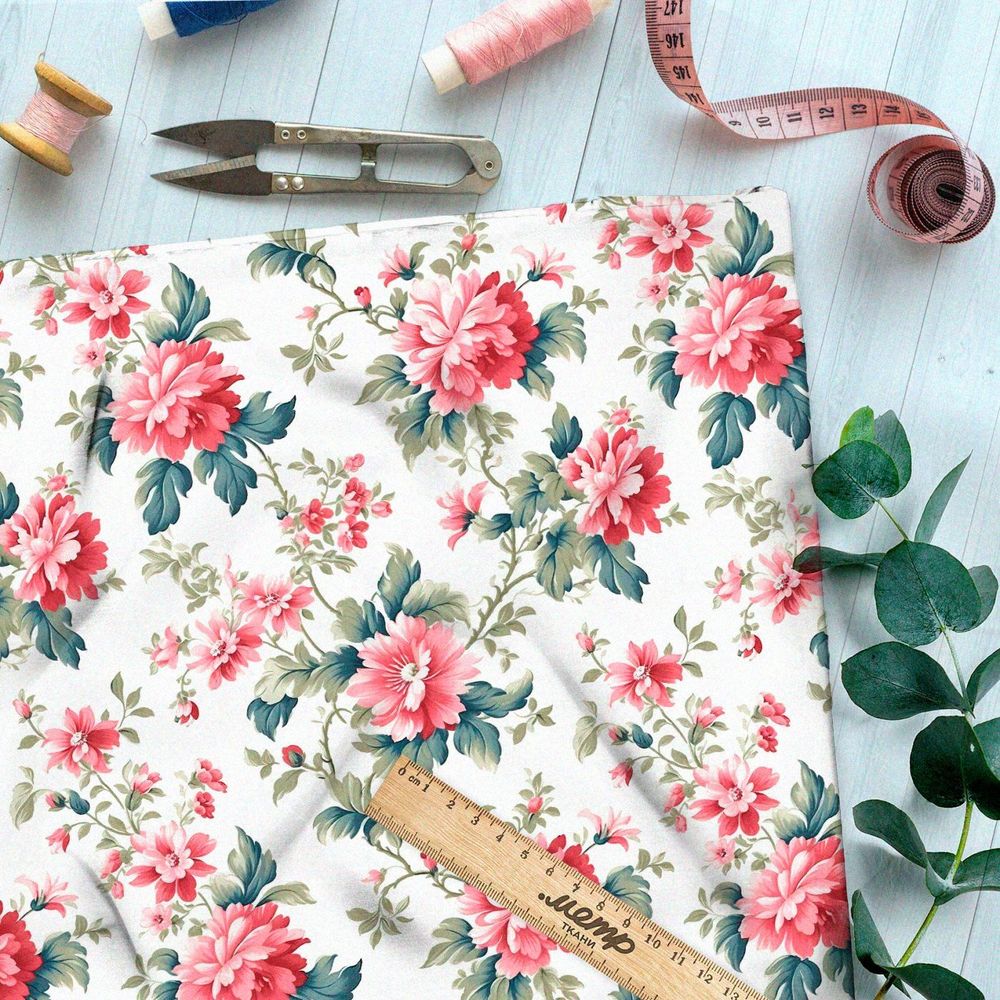 Ткань Ниагара Софт песня цветущих пионов