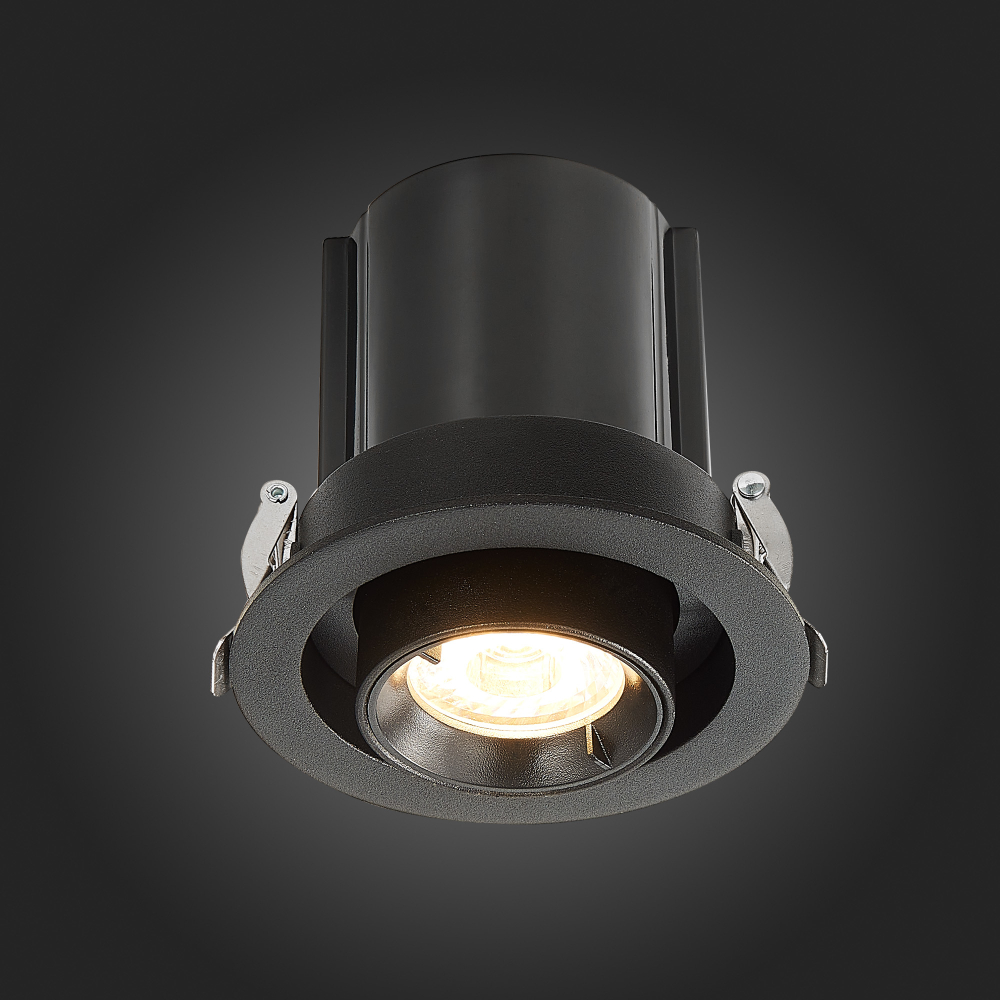 ST702.338.12 Св-к встр. Черный LED 1*12W 3000K 900Lm Ra80 24° IP20 D90xH92 180-240V