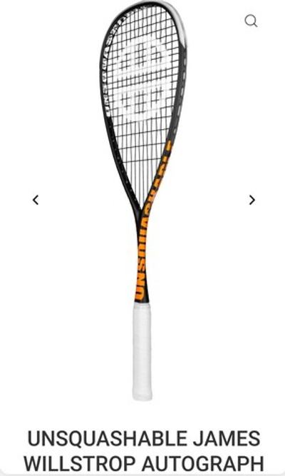UNSQUASHABLE, JAMES WILLSTROP AUTOGRAPH, 120g, Squash Racket
