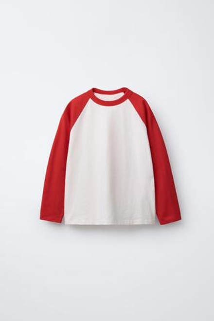 ZARA Х BENSIMON ® ЛОНГСЛИВ С ДЛИННЫМИ РУКАВАМИ, КРАСНЫЙ