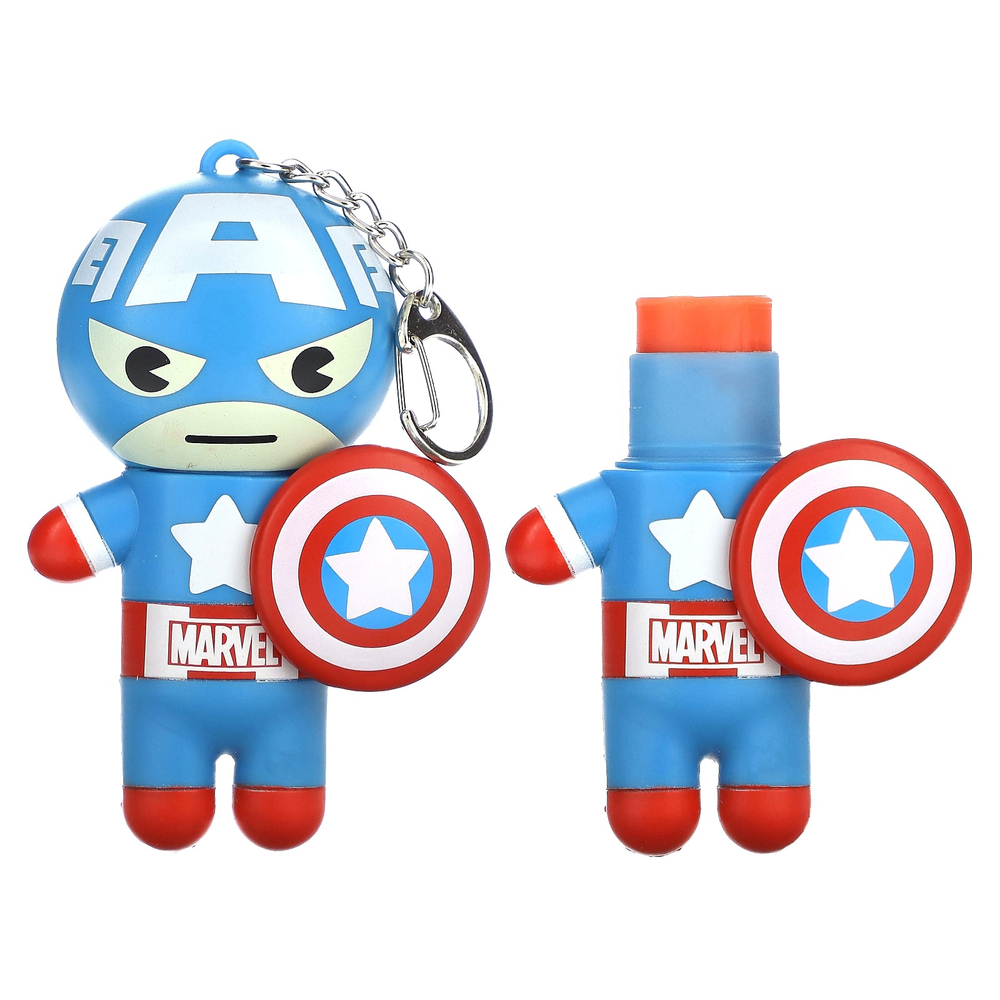 Lip Smacker, Marvel Captain America, бальзам для губ, красный, белый и сине-ягодный, 4 г (0,14 унции)
