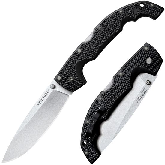 Складной нож Cold Steel 29AXB Voyager Extra Large Drop Plain Edge c клинком из стали AUS-10A, рукоять Grivory (Griv-Ex)