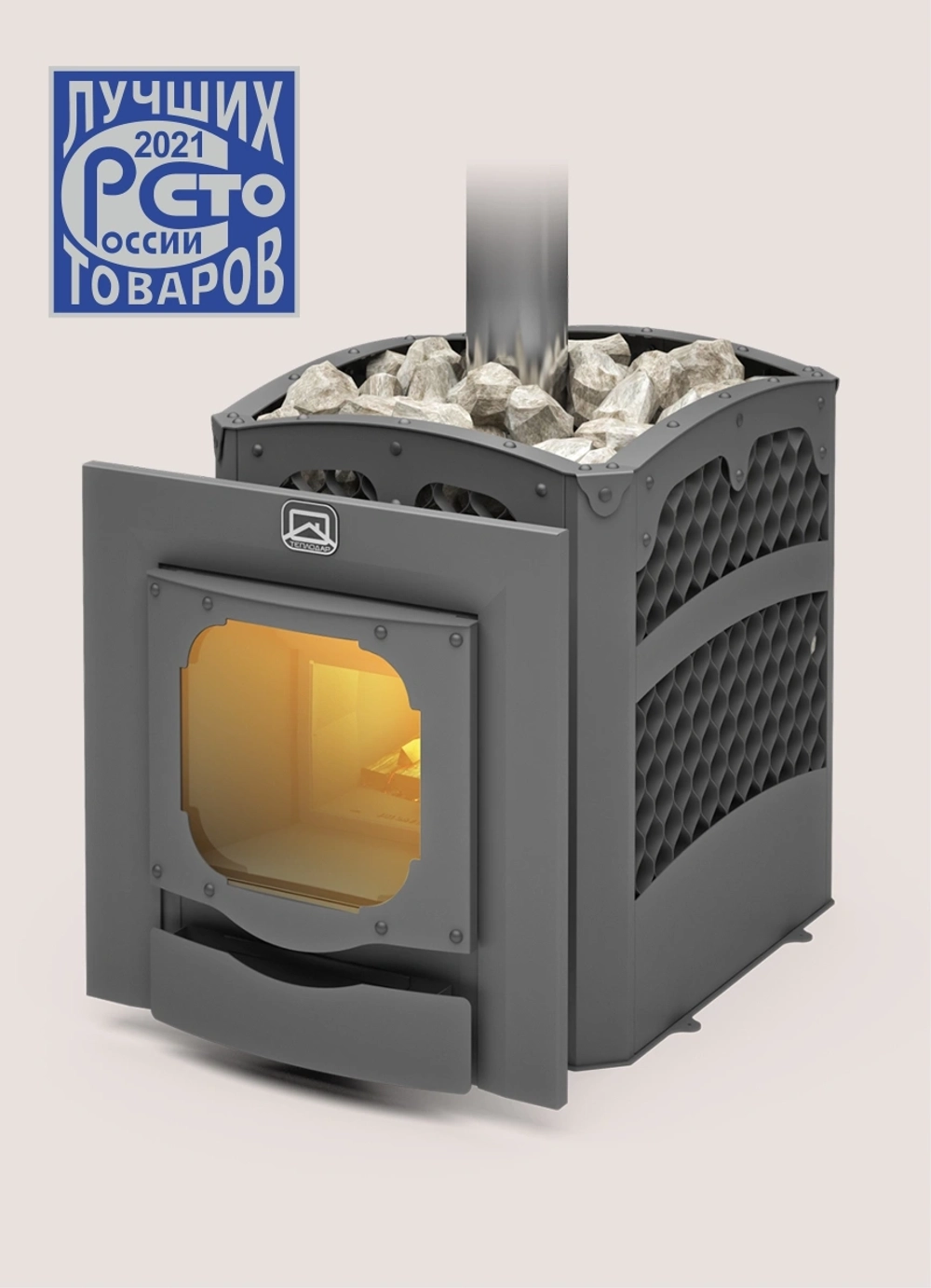 Печь для бани Былина-сетка 18 Ч Панорама (1.2)