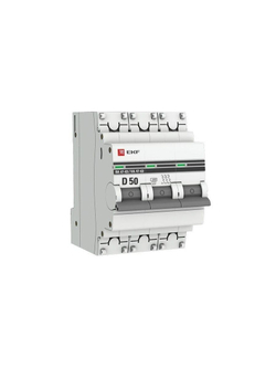 Выключатель автоматический модульный 3п D 50А 4.5кА ВА 47-63 PROxima EKF mcb4763-3-50D-pro