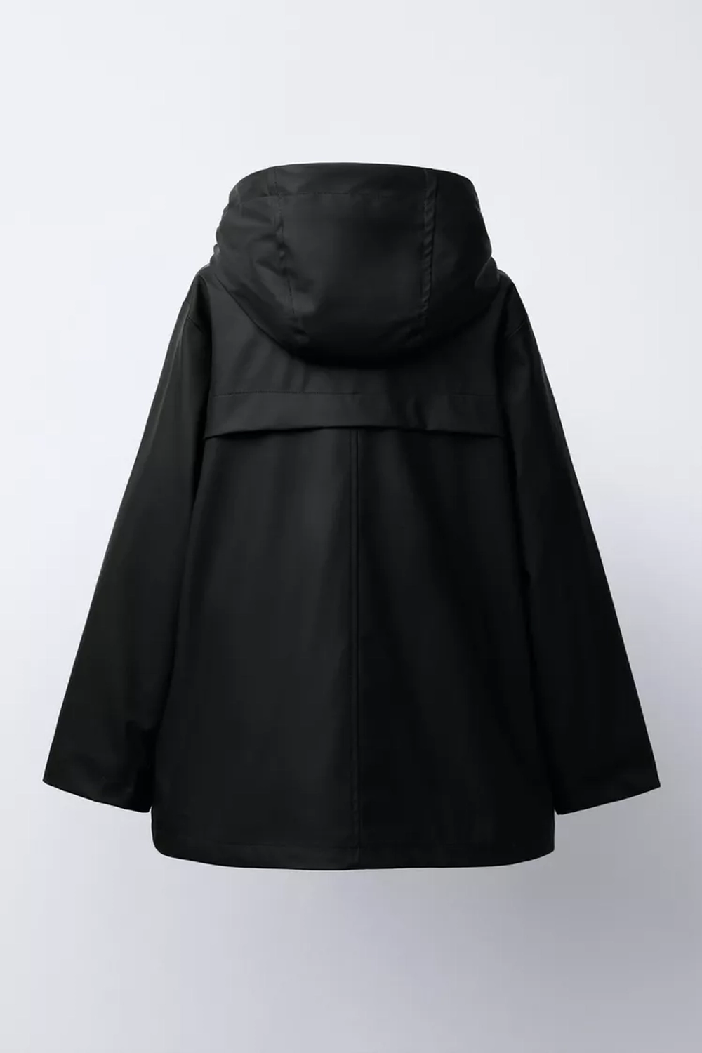 ZARA ПАРКА С ПРОРЕЗИНЕННЫМ ПОКРЫТИЕМ WATER REPELLENT, ЧЕРНЫЙ
