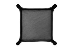 Лоток большой фигурный LUXE из  черной кожи Full Grain  Black
