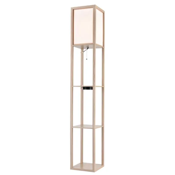 8091/1F COMFI LN25 361 дерево/белый, дерево/текстиль Торшер Е27 1*60W 220V PRACTIC